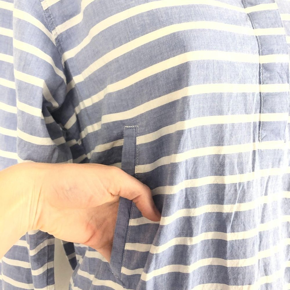 SOLD Gap Blue White Striped Drawstring Dress Sz S - Picture 7 of 11